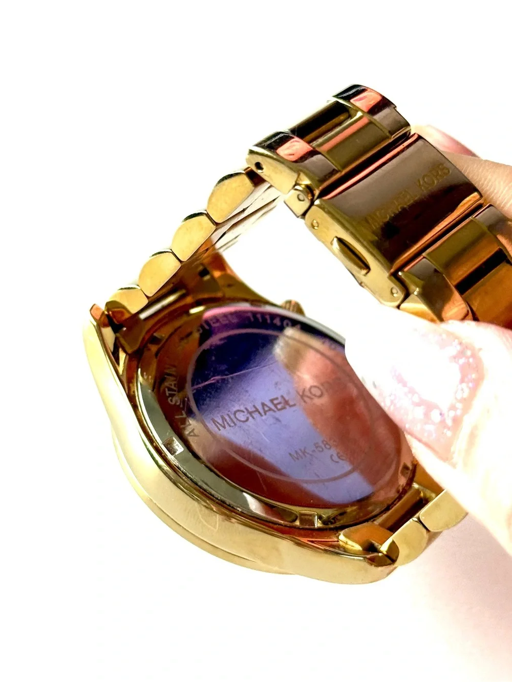 Michael Kors Gold and Black Chronograph Dials Diamond Crystal Dial Watch